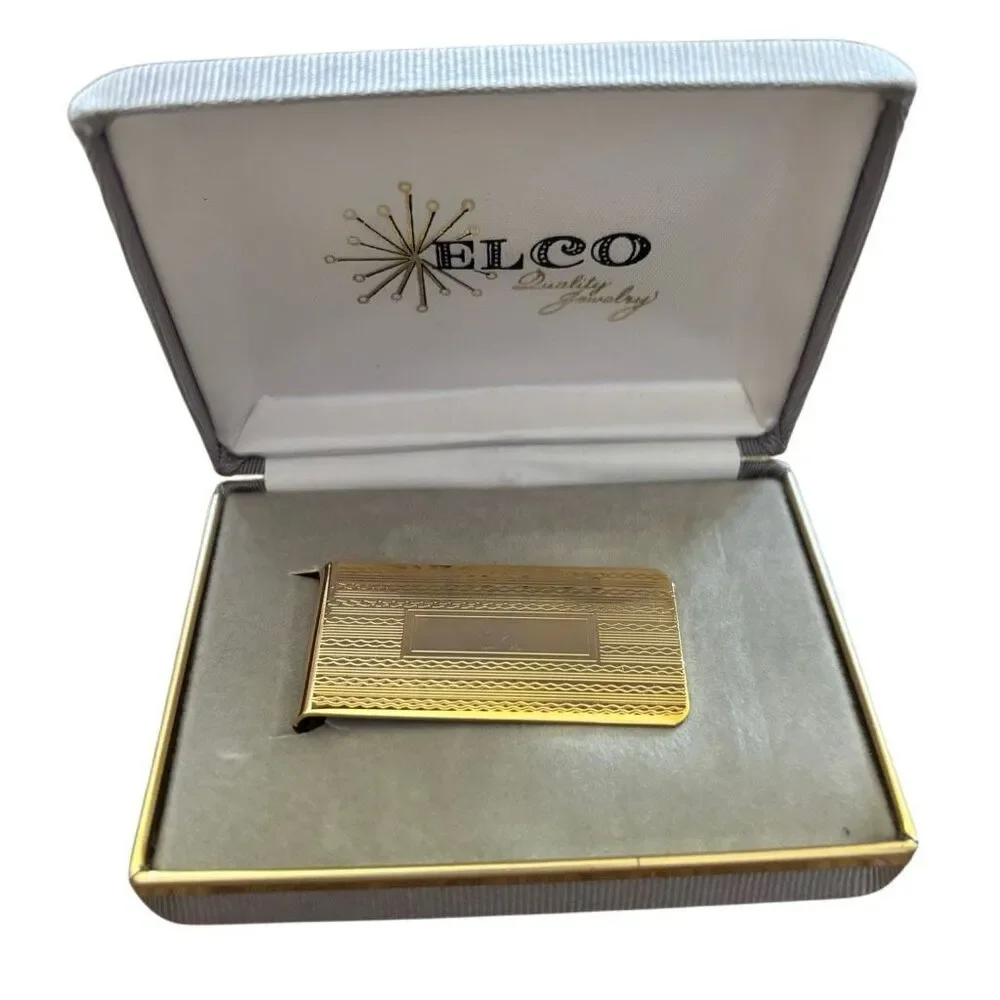 Vintage Elco Gold-Tone Engraved 